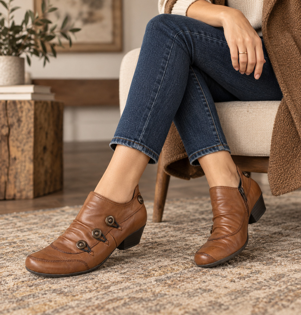Remonte Dorndorf Brown Leather Ankle Boots EU 39